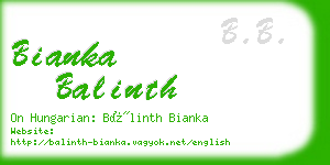 bianka balinth business card